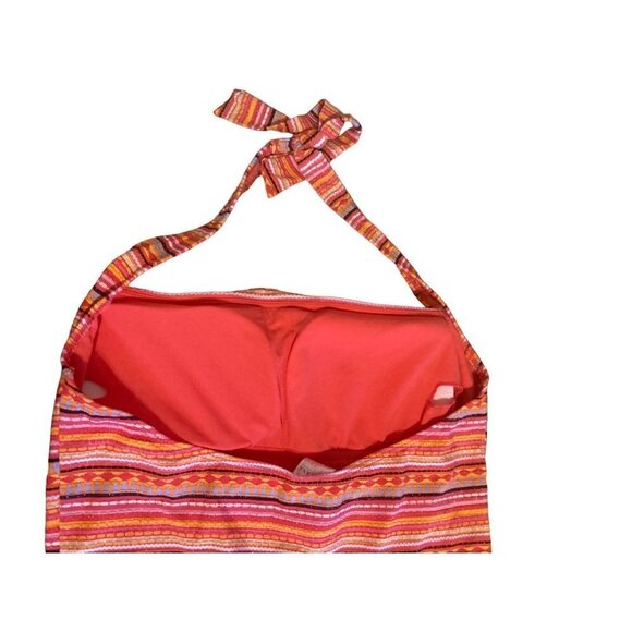 Women's Lascana Venus Swimsuit One Piece  Muti Orange Halter Top SZ 16 VGC Charm - Picture 6 of 8
